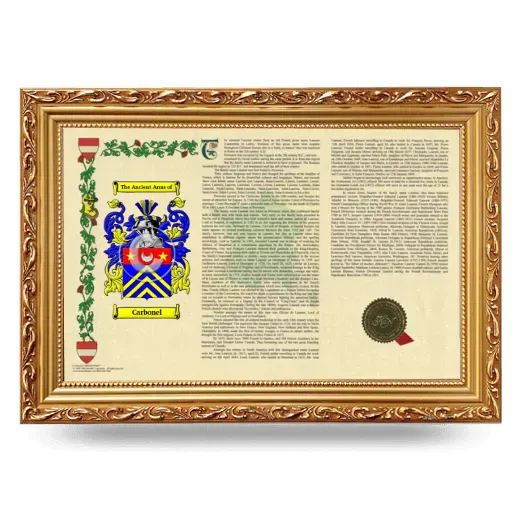 Carbonel Armorial Landscape Framed - Gold