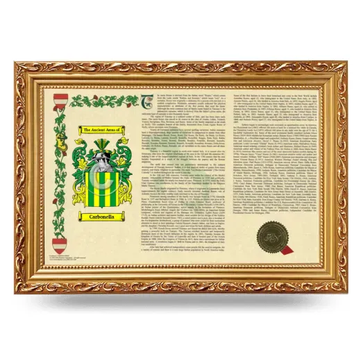 Carbonella Armorial Landscape Framed - Gold