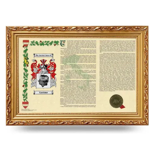 Carcione Armorial Landscape Framed - Gold