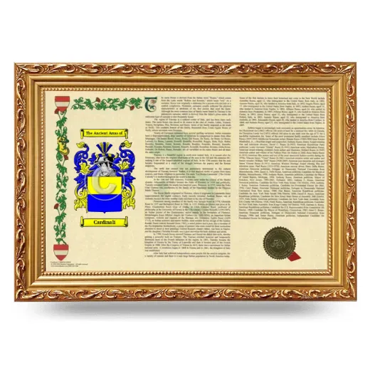 Cardinali Armorial Landscape Framed - Gold