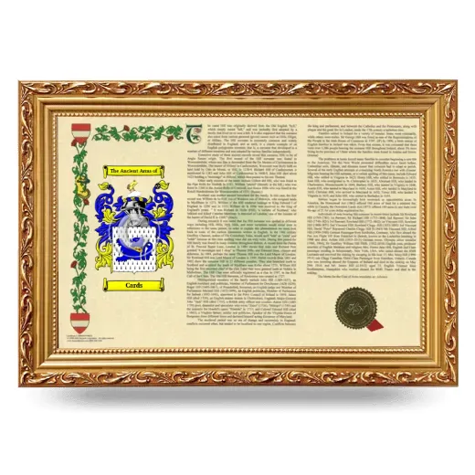 Cards Armorial Landscape Framed - Gold