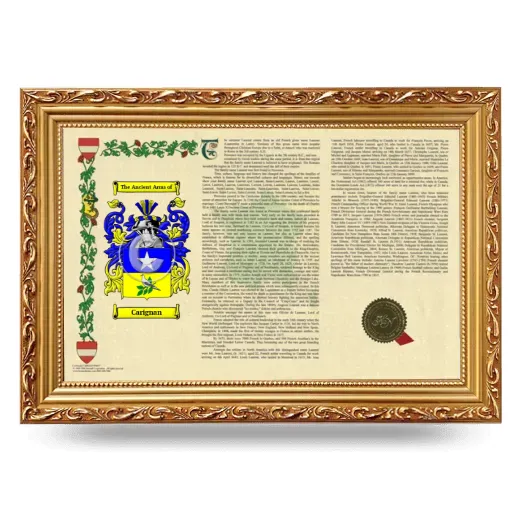 Carignan Armorial Landscape Framed - Gold