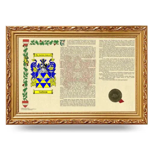 Carlsson Armorial Landscape Framed - Gold