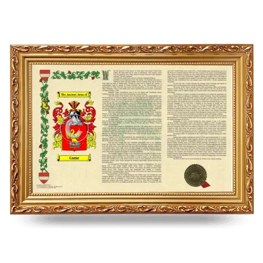 Carne Armorial Landscape Framed - Gold