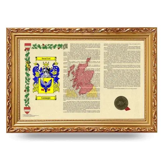 Carnegie Armorial Landscape Framed - Gold