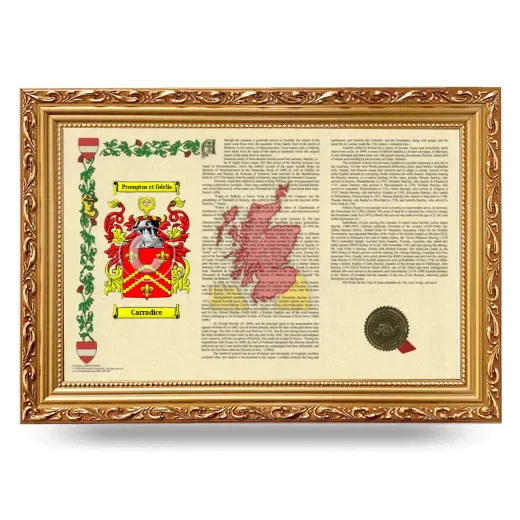 Carradice Armorial Landscape Framed - Gold