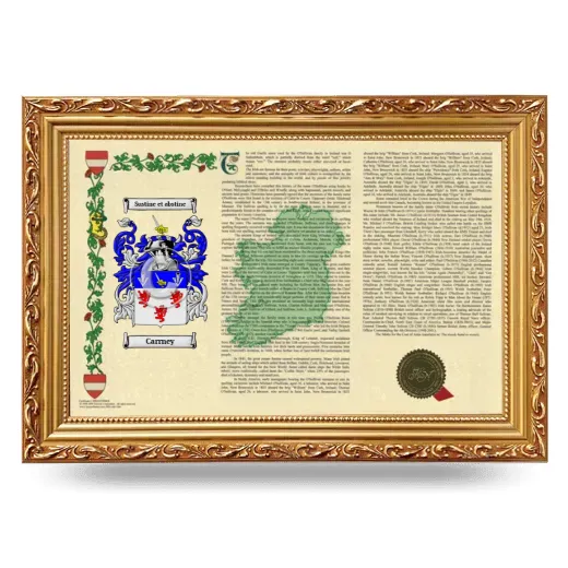 Carrney Armorial Landscape Framed - Gold