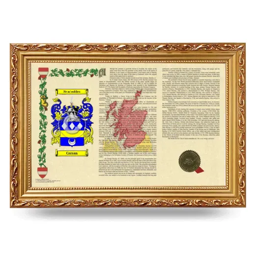 Carsan Armorial Landscape Framed - Gold