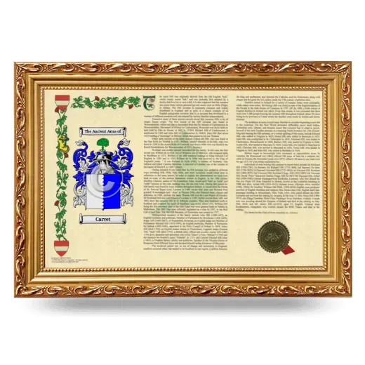 Carvet Armorial Landscape Framed - Gold