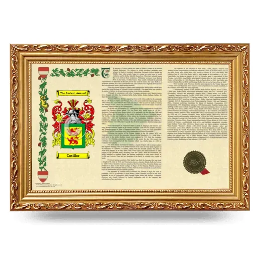 Casillac Armorial Landscape Framed - Gold