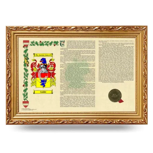 Casler Armorial Landscape Framed - Gold