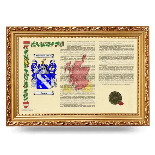 Casses Armorial Landscape Framed - Gold