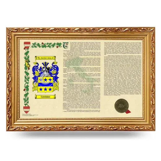 Cassiano Armorial Landscape Framed - Gold