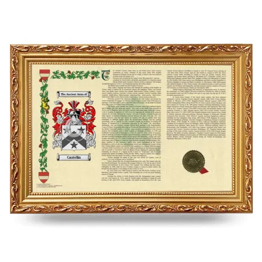 Castelin Armorial Landscape Framed - Gold