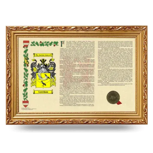 Castelnau Armorial Landscape Framed - Gold