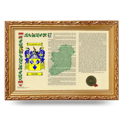 Castelos Armorial Landscape Framed - Gold