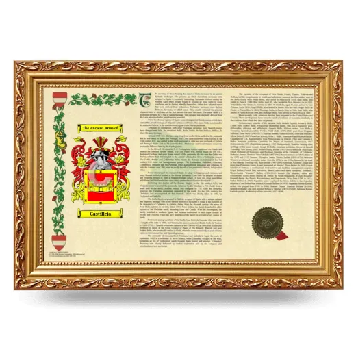 Castilleja Armorial Landscape Framed - Gold