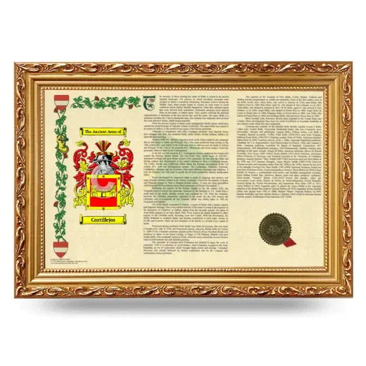 Castillejos Armorial Landscape Framed - Gold