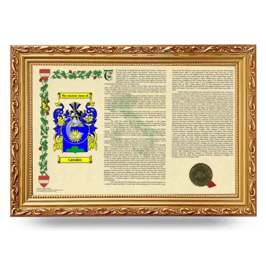 Catalàn Armorial Landscape Framed - Gold