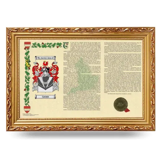 Catays Armorial Landscape Framed - Gold