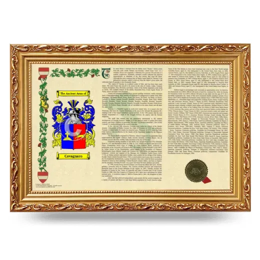 Cavagnaro Armorial Landscape Framed - Gold
