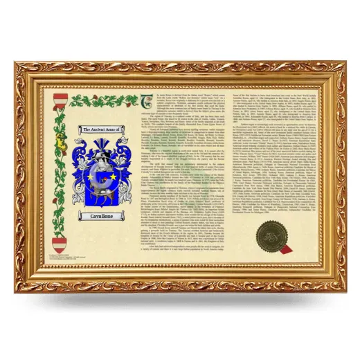 Cavallone Armorial Landscape Framed - Gold