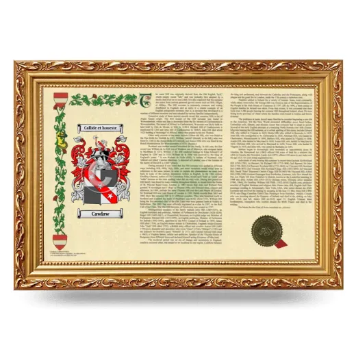 Cawlaw Armorial Landscape Framed - Gold