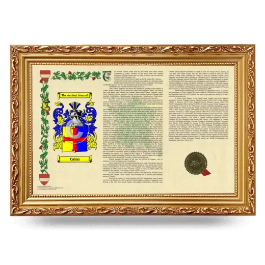 Cayas Armorial Landscape Framed - Gold