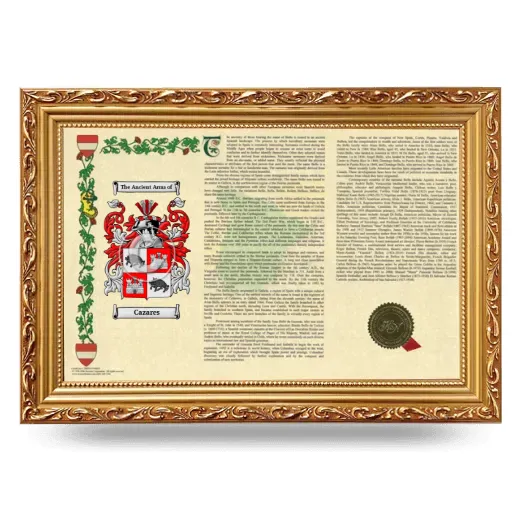 Cazares Armorial Landscape Framed - Gold