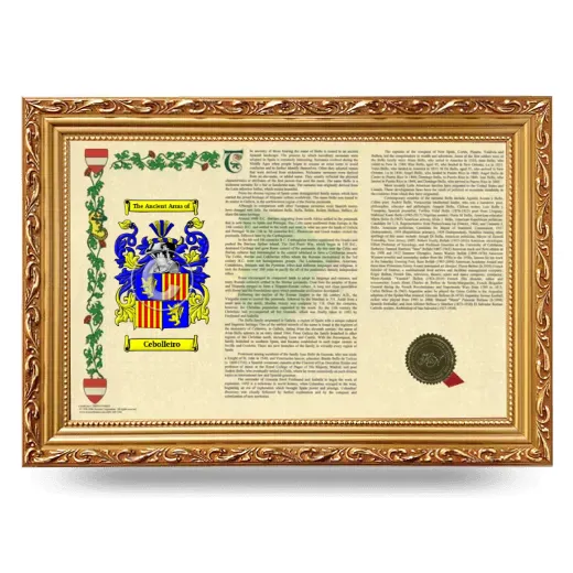 Cebolleiro Armorial Landscape Framed - Gold