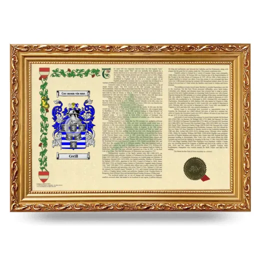 Cecill Armorial Landscape Framed - Gold