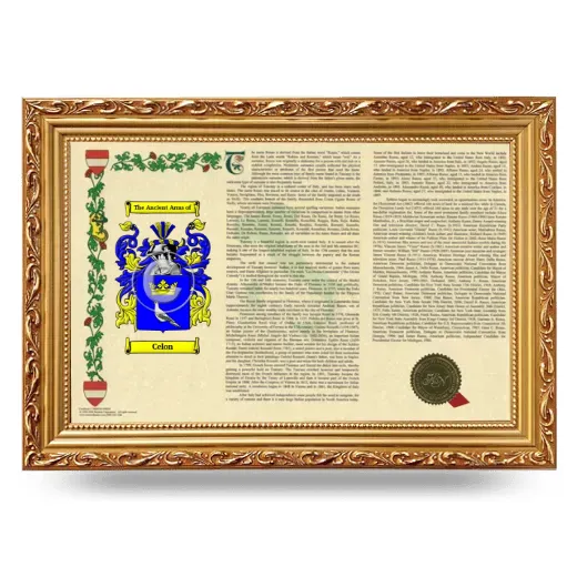 Celon Armorial Landscape Framed - Gold