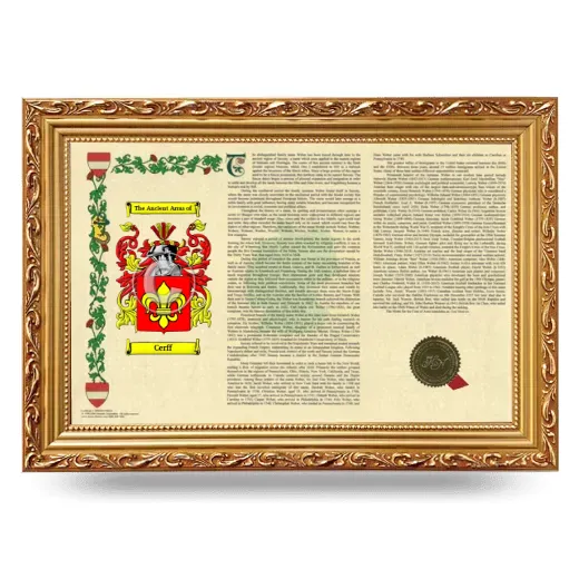 Cerff Armorial Landscape Framed - Gold