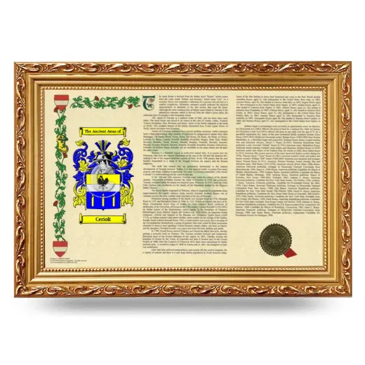 Cerioli Armorial Landscape Framed - Gold