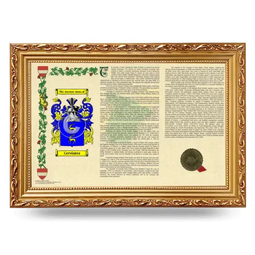 Cervántez Armorial Landscape Framed - Gold