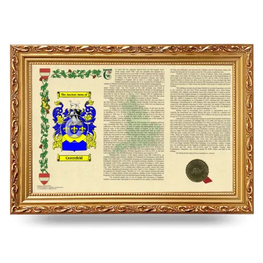 Cestrefeld Armorial Landscape Framed - Gold