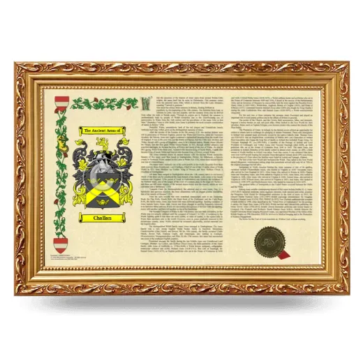Challan Armorial Landscape Framed - Gold