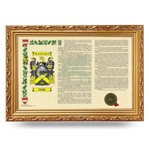 Challin Armorial Landscape Framed - Gold