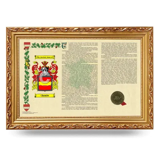 Chambe Armorial Landscape Framed - Gold