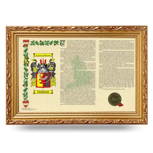 Chambenois Armorial Landscape Framed - Gold