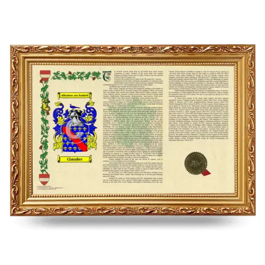 Chambre Armorial Landscape Framed - Gold