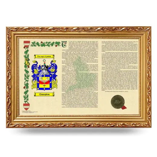 Champion Armorial Landscape Framed - Gold