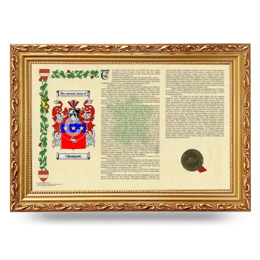 Champou Armorial Landscape Framed - Gold