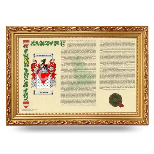 Chandoes Armorial Landscape Framed - Gold