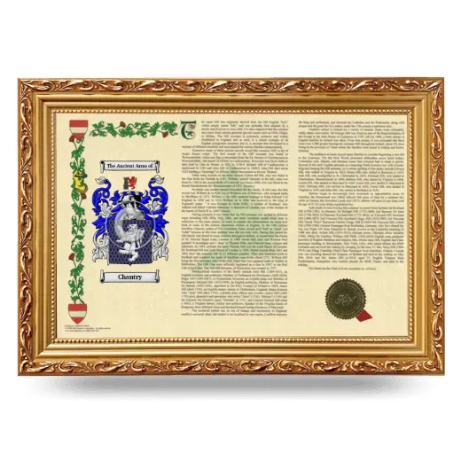 Chantry Armorial Landscape Framed - Gold
