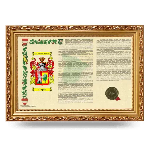 Chapas Armorial Landscape Framed - Gold