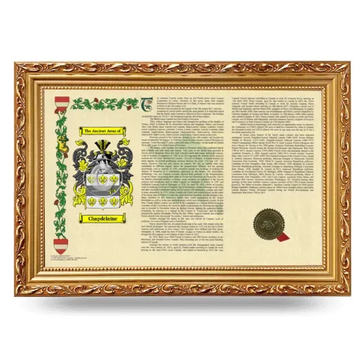 Chapdelaine Armorial Landscape Framed - Gold