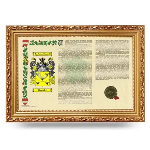 Chapelet Armorial Landscape Framed - Gold
