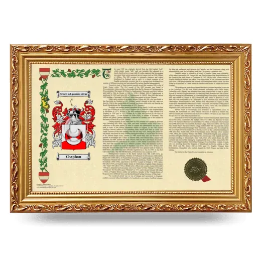 Chaphan Armorial Landscape Framed - Gold