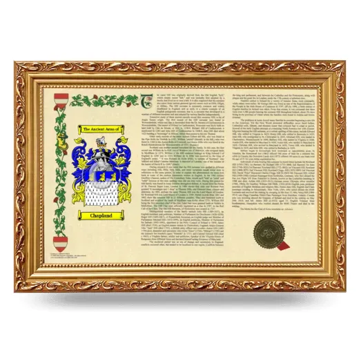 Chapland Armorial Landscape Framed - Gold